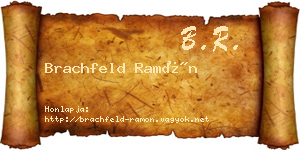 Brachfeld Ramón névjegykártya